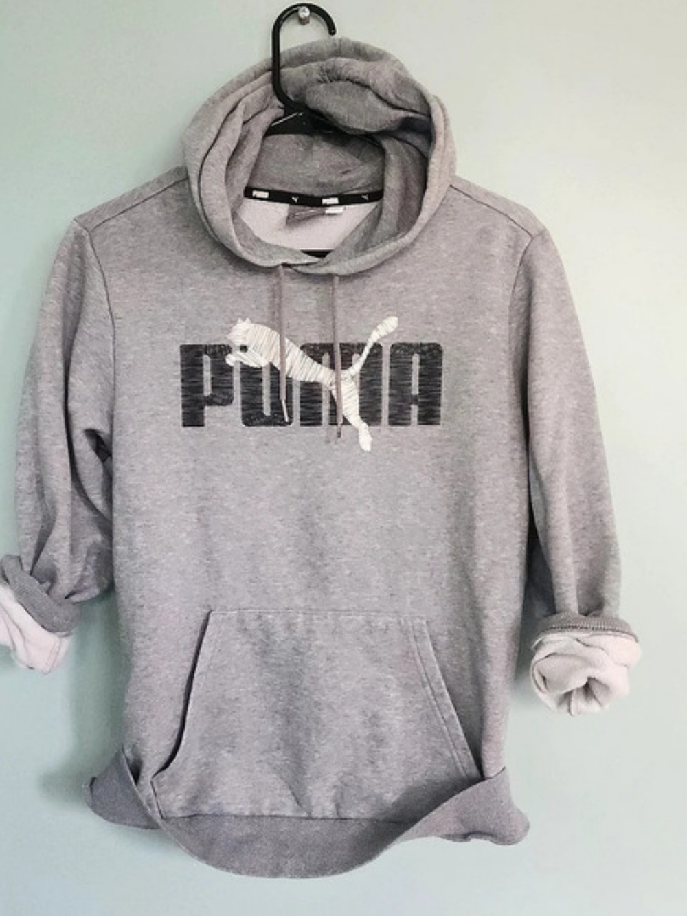 Puma Way 1 Hoodie Logo Hoodie in Gray Small Like New